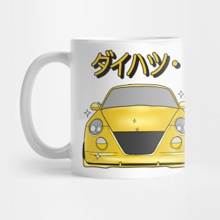 Yellow Daihatsu Copen & Maneki-Neko Mug